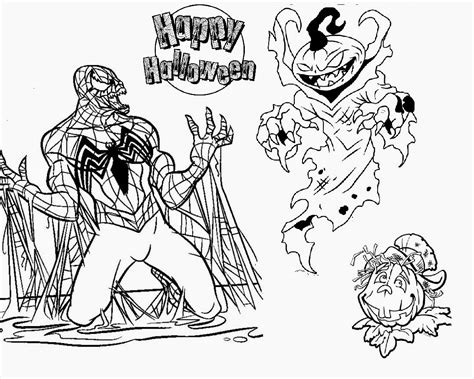 Supercoloring.com is a super fun for all ages: Evil Spiderman Vs Scary Pumpkin Halloween Coloring Pages