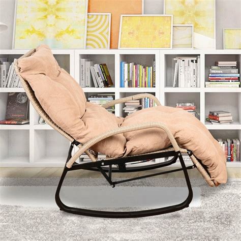 Noble house nikki grey 2 piece sling outdoor chaise lounge. Bayou Breeze Nibbi Indoor Rocking Chair Reclining Chaise ...