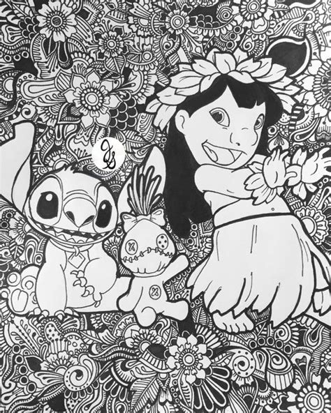 Stitch kleurplaat jouwkleurplaten by jouwkleurplaten.nl. Lilo and Stitch Floral Design | Mandalas disney, Dibujos ...