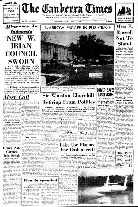 Photos from canberra times staff and readers. Times Past: May 3, 1963 | The Canberra Times | Canberra, ACT
