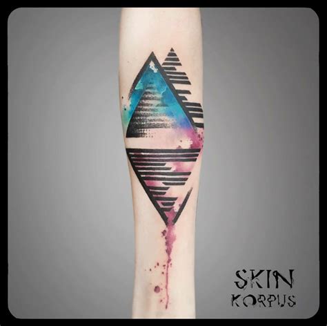 The wings are made up of. Abstract geometric watercolor tattoo | Geometric ...