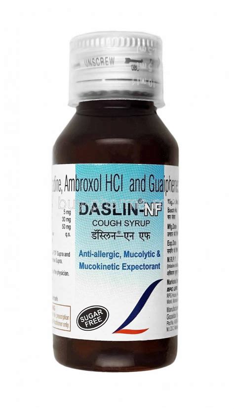 Very low risk for breastfeeding. Buy Daslin Nf Syrup, Loratadine/ Guaifenesin/ Ambroxol ...