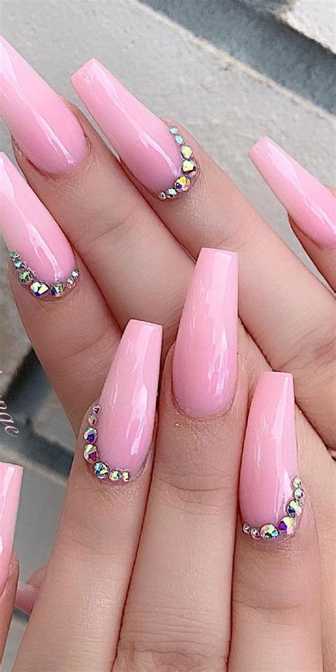 Light pink and white acrylic nails. 32 Super Cool Pink Nail Designs That Every Girl Will Love ...