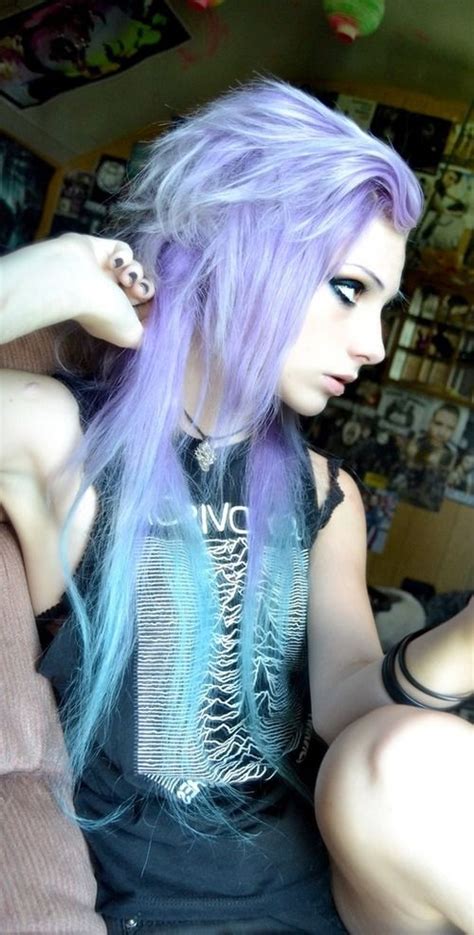 2016 #14 mixing ideas {by liz borer} : Purple and blue | Emo scene hair, Emo hair, Scene hair