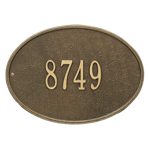 Aluminum Metal Oval Home Address Plaque For Wall or Optional Lawn Mount