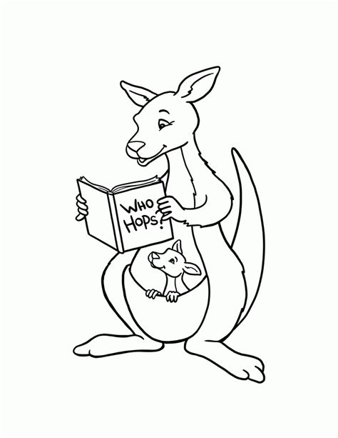 Kangaroo coloring pages for kids. Free Kangaroo Coloring Page, Download Free Clip Art, Free ...