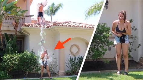 I would just run the wheels up and down until i came. WATER BALLOON BUCKET DUMP! (She lost a bet..) - YouTube