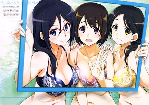 Black bra hair ornaments game character blue hair. kurashima tomoyasu, nakaseko kaori, ogasawara haruka ...