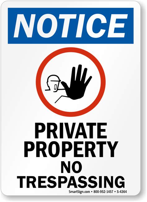 Private Property No Trespassing Sign with Graphic, SKU: S-4364
