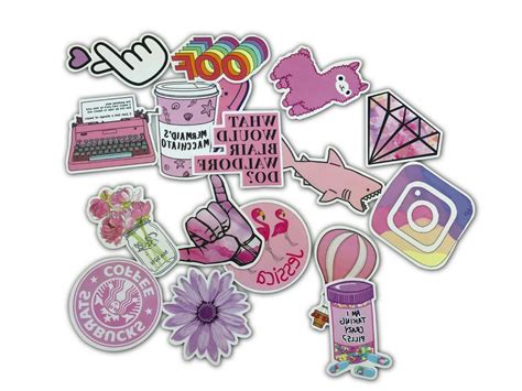 53 PCS Cute Pink girl Lot Skateboard Stickers