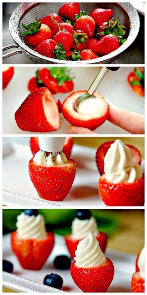 Meringue based dinner party desserts. Cream filled strawberries as a healthy treat | Summer ...