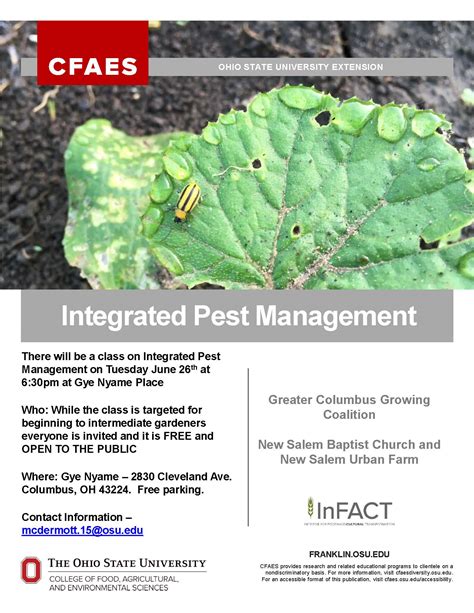 Integrated pest management (ipm) is a long term management strategy that uses a combination of tactics to reduce pests to tolerable levels with the the goal of ipm is to reduce, in an economical way, the adverse impacts of pest control on human health, the environment and nontarget organisms. Integrated Pest Management Class in Linden | Growing Franklin