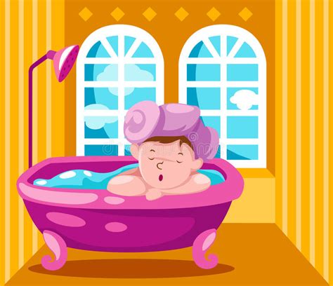 Enterprise small business creative professionals. Kind in der Badewanne vektor abbildung. Illustration von ...