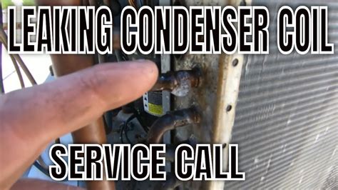 Condenser coil takes the superheated vapor from the compressor and cools that vapor down to construction features of the condenser coils include 0.375 or 0.5 od tubes in copper or 0.625 od. Condenser Coil leak Service Call - YouTube