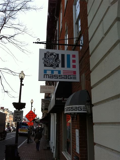 M3 Massage in Georgetown, Washington, DC part of the hanging sign