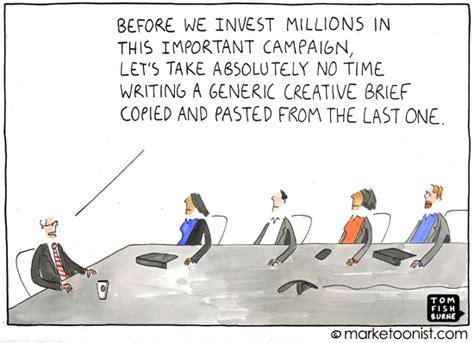 Maybe you would like to learn more about one of these? "Creative Brief" cartoon | Marketoonist | Tom Fishburne