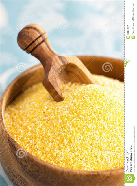 As you can see, the top developed a nice crispy crunch, it is i must say cornbread perfection. Raw Polenta In A Wooden Bowl Stock Photo - Image of yellow ...
