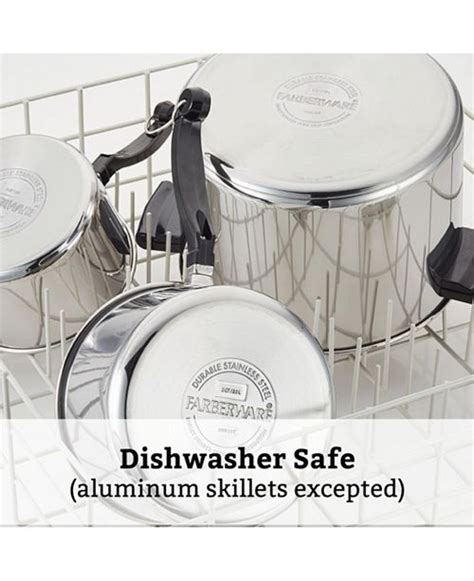 A polished aluminum cookware set with a nonstick surface. Farberware Classic Series Stainless Steel 2-Qt. Saucepan ...