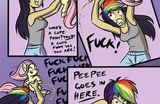 fluttershy rainbow dash mlp pee pony little futashy comics comic look deviantart pet direction flank wish never case her choose
