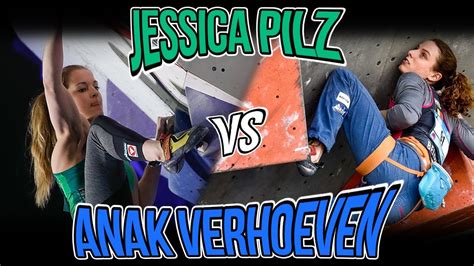 She started competing in 2010, both in lead climbing and bouldering. Jessica Pilz VS Anak Verhoeven - Climbing Comparison - YouTube