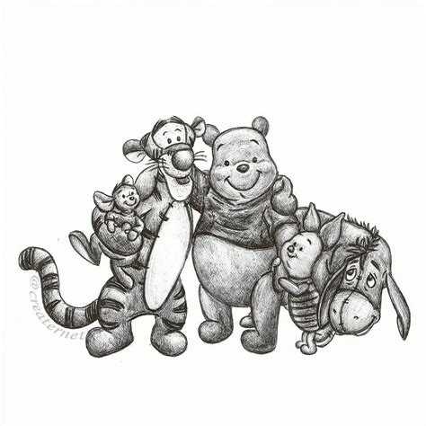 ✓ free for commercial use ✓ high quality images. The original Winnie the Pooh drawing without adding colour ...