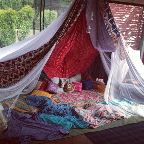 These canopy tents are perfect for fun under the sun, and they're easy to set up and take down. Drowning in a Boho Canopy Bed! | The House of Boho