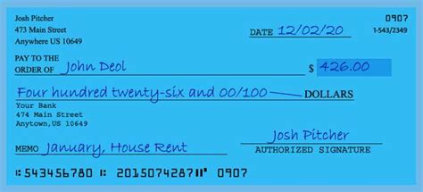 Where it might be confusing is how you write out the dollar amount. How to write a check for 426 dollars - Check Matter ...