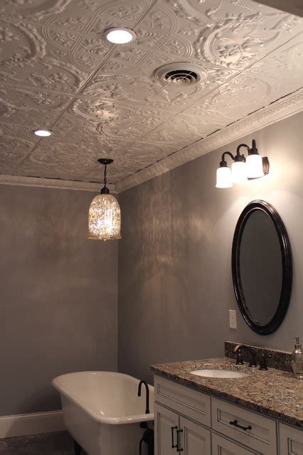 They do not always need to be waterproof. White Statement Ceiling - Contemporary - Bathroom - Tampa ...