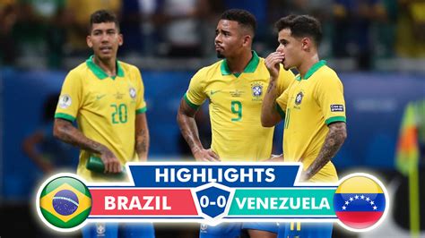 Arthur is carrying a knock approaching this encounter but is expected to win his race against time to feature. Brazil Vs Venezuela 0-0 - Copa America 2019 - Highlights ...