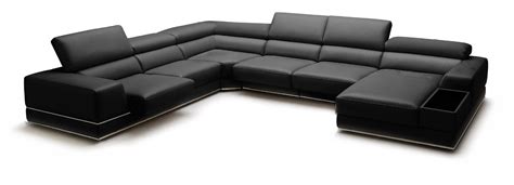 On a scale from 1 to 5 (5 being firmest), it's a 4. Chrysanthemum Modern Black Leather Sectional Sofa | Las ...