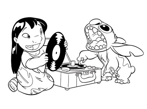 Kleurplaten van dat kleine lieve meisje lilo en dat hele gekke monstertje stitch (disney). Coloriage Lilo et stich à colorier pour enfants ...