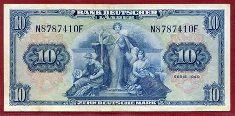 The deutsche bundesbank issued deutsche mark banknotes in 15 different denominations, including this 5 pfennig banknote germany (bank deutcher länder). Bundesrepublik Deutschland 10 DM Bank Deutscher Länder ...