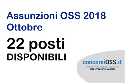 Assunzioni OSS 2018 Ottobre - ConcorsiOSS.it