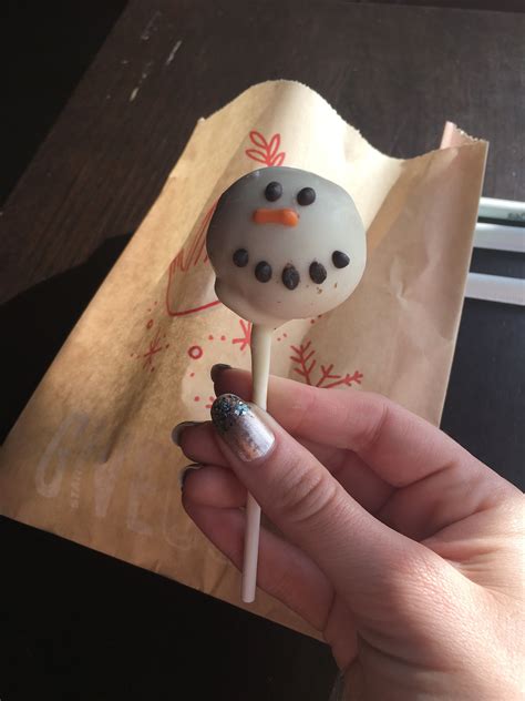 Cake [sugar, unbleached wheat flour, soybean oil, egg whites, powdered sugar (sugar, cornstarch), eggs, palm oil, butter, corn syrup, invert sugar, baking powder, salt. Starbucks Holiday Snowman Cakepop -cute ⛄️ ☕️ 🎄 | Snowman ...