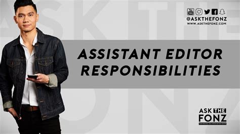 Since it is a senior position it is advisable to have an experienced person on the job. Assistant Editor Responsibilities - YouTube