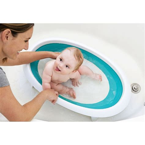 If your tot just likes to chill out during bath time, they can simply stack the rings onto. Boon Naked Collapsible Baby Bathtub - Blue | Babies R Us ...