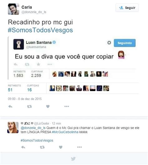 Luan santana nem sabe q vc existe luan santana é vesgo luan santana canta mal luan santana é feio luan santana nem faz mais sucessopic.twitter.com/udhm6egwcb. EGO - MC Gui brinca com Luan Santana e revolta fãs do ...