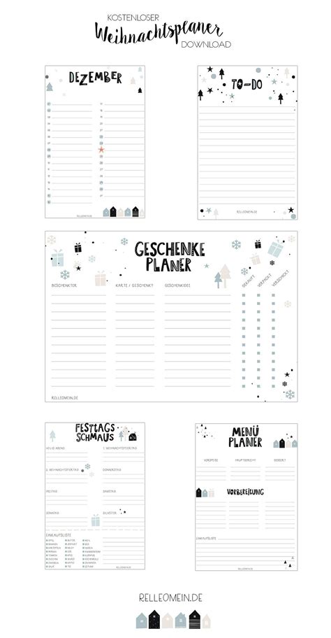 Weihnachtsplaner zum Ausdrucken | Weihnachtsplaner, Wochenplan zum ausdrucken und Kalender zum ...
