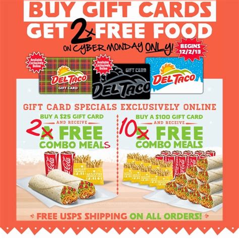 Maybe you would like to learn more about one of these? News: Del Taco - Cyber Monday Extra Gift Card Bonus ...