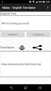 You need an online translator for translating english into english. Malay - English Translator - Apps on Google Play