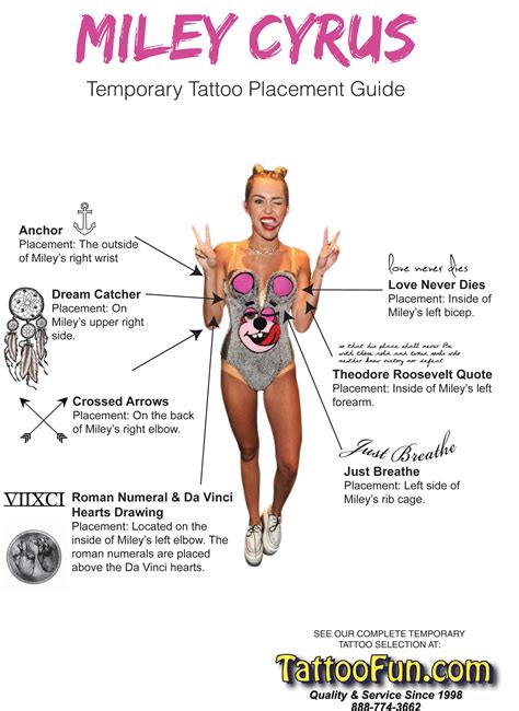 July 2011 · miley cyrus' eighth tattoo features a single word inked on her right index finger reading april 2011 · the sixth of miley cyrus' tattoos was a peace sign the superstar had inked on her. Miley Cyrus Temporary Tattoo Costume Set Now Available ...