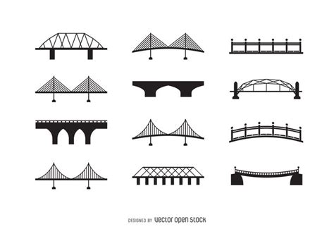 Bridge icon set - Free Vector | Bridge icon, Bridge tattoo, Free icon set