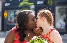 wedding lesbian interracial lesbians couples red jessie lauren two bride marriage choose board non pride lgbt