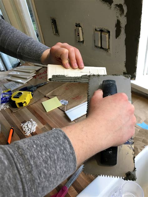 That was my description after we installed the marble backsplash tile on the back wall of the we were taking a new type of tile for a spin (we made our own larger herringbone pattern out of marble. Straight herringbone tile backsplash tutorial / Create / Enjoy