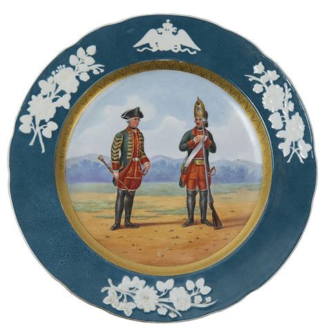 Browse our huge military shirt inventory today! A RUSSIAN IMPERIAL PORCELAIN MILITARY PLATE,