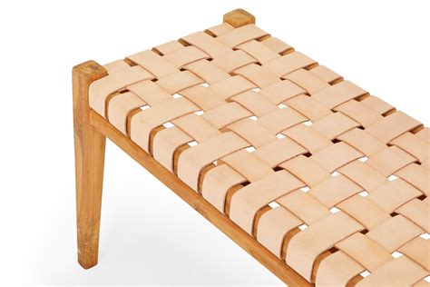 A bench is a great way to stretch your space and make sure everyone gets a place to sit. Cuba Woven in 2020 | Dining bench seat, Woven, Leather weaving