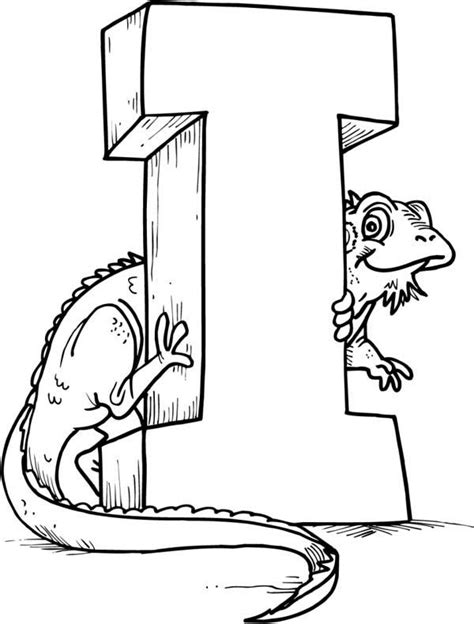 Drawing tutorials for kids pencil drawing tutorials drawing ideas free coloring pages printable coloring coloring sheets iguana tattoo bearded dragon colors dragon coloring page. Iguana, : green-iguana-with-letter-I-coloring-page-for ...