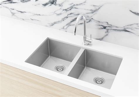 If you choose a double bowl sink, use it properly to gain the most from this kitchen appliance. Double Bowl PVD Kitchen Sink in Brushed Nickel 760x440x200mm