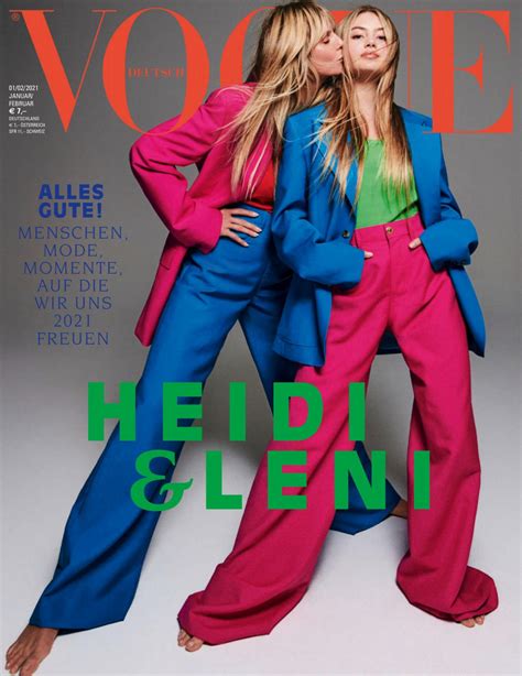 Leni klum trat jüngst in die fußstapfen ihrer berühmten mutter, feierte mit gerade einmal 16 jahren auf dem cover der vogue ihr modeldebüt das will günther klum allerdings nicht auf sich sitzen lassen. HEIDI and LENI KLUM in Vogue Magazine, Germany January ...