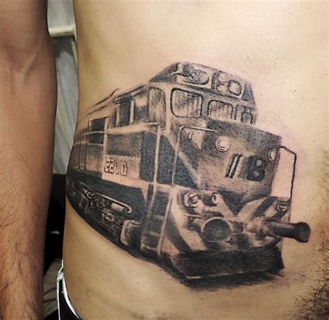 Grey ink 3d train tracks tattoo design for sleeve. Train Tattoos Designs, Ideas and Meaning | Tattoos For You